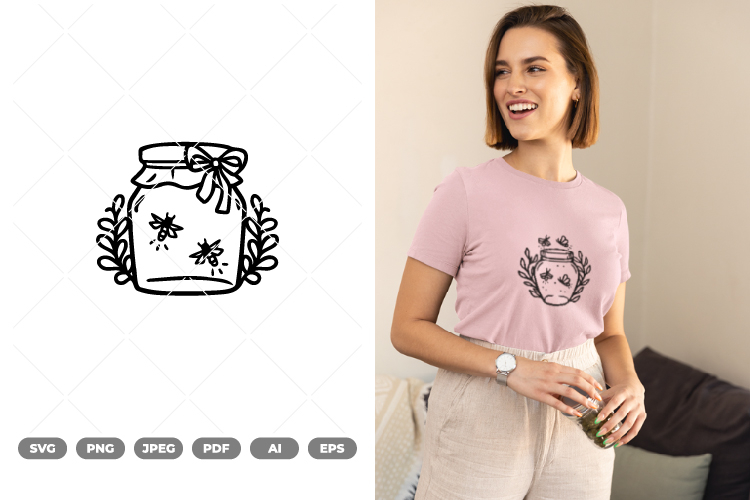 Fireflies in Jar SVG & Clipart