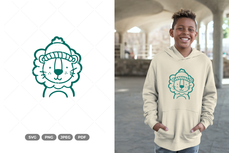 Winter Lion SVG and Clipart