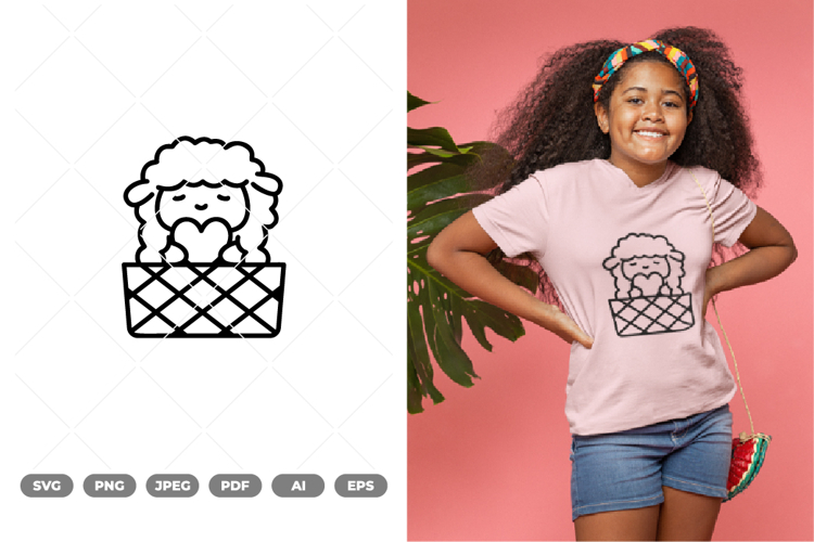 Kawaii Sheep SVG   Clipart
