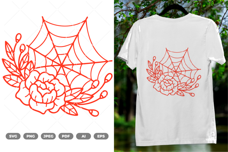 Floral Spider Web SVG & Clipart