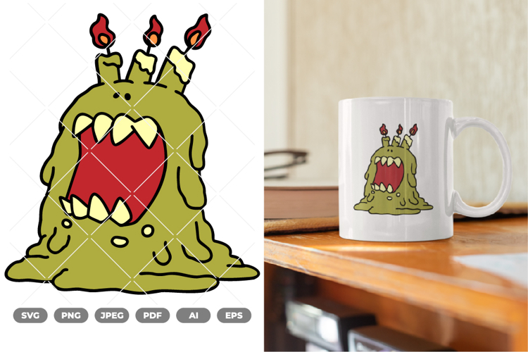 Candle Monster Colored SVG & Clipart
