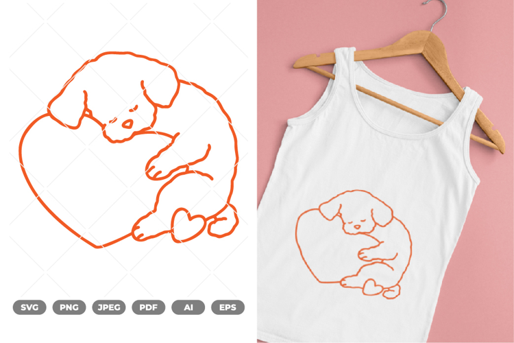 Dog and Heart SVg & Clipart