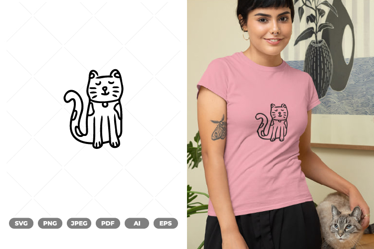 Cat Doodle SVG   Clipart