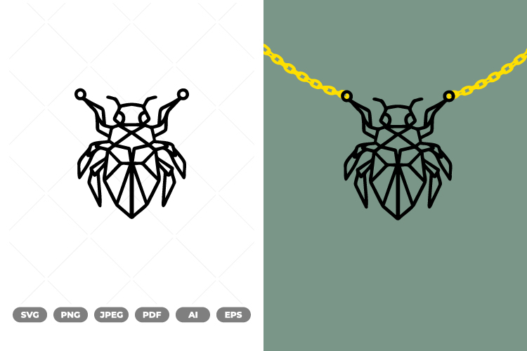 Geometrical Bug Necklace SVG & Clipart