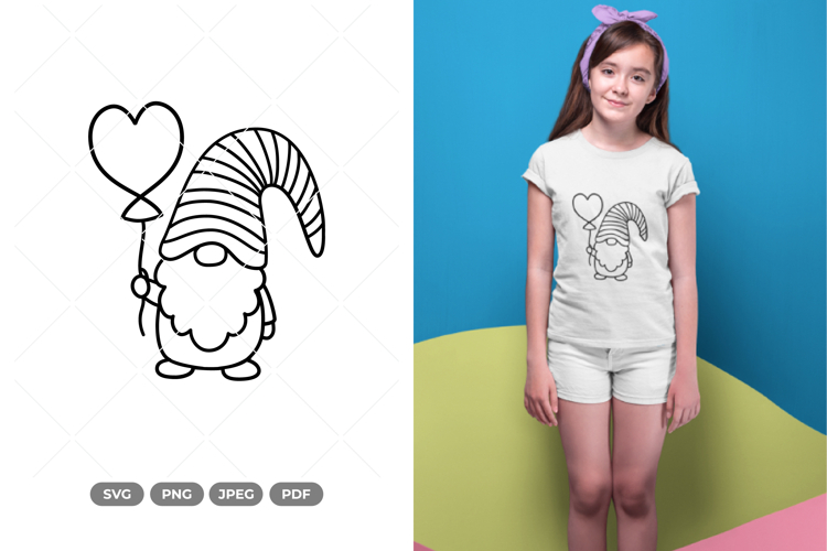 Valentines Gnome SVG   Clipart