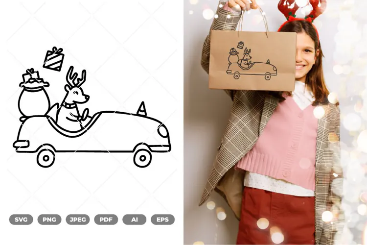 Christmas Car SVG & Clipart
