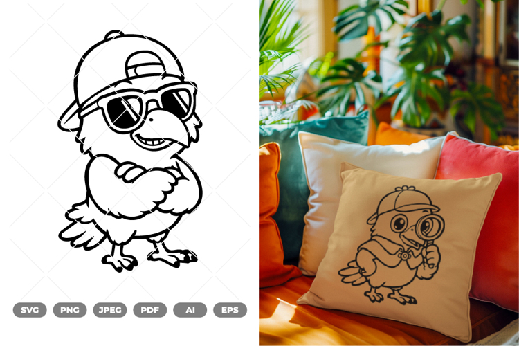 Detective Crow SVG   Clipart