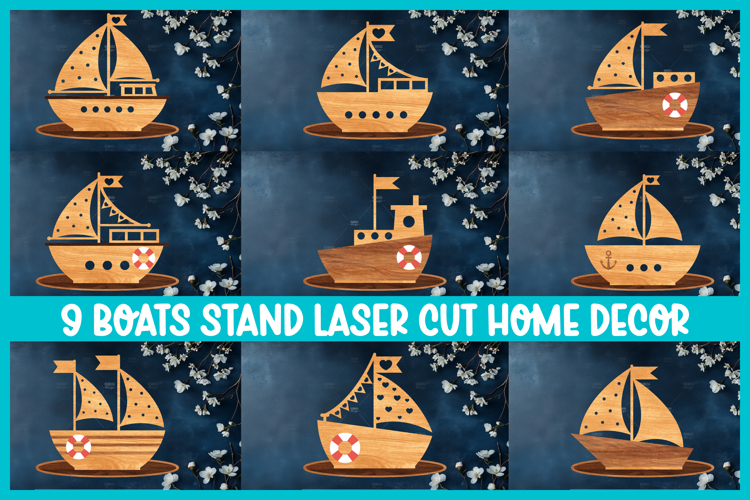 9 Boat Laser Cut Home Decor - Wooden Decor Laser Cut