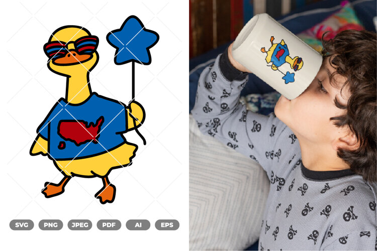 Duck Colored SVG & Clipart example image 1
