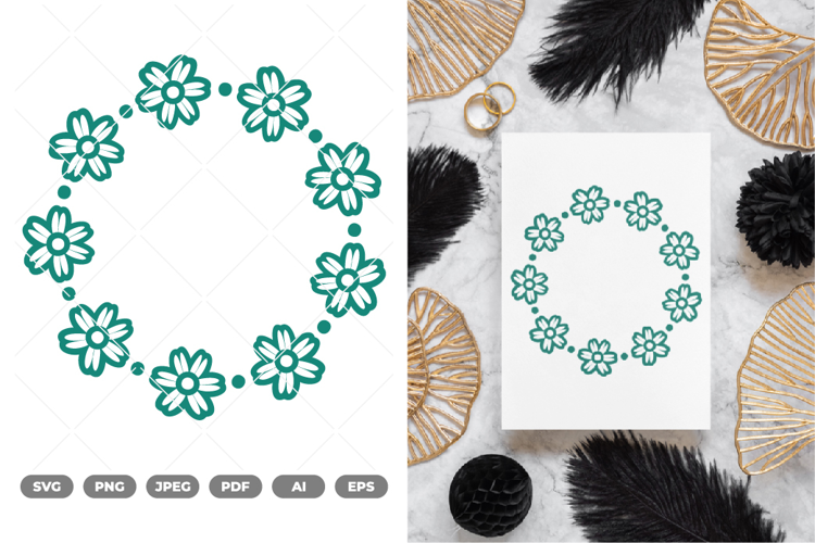 Floral Wreath SVG & Clipart