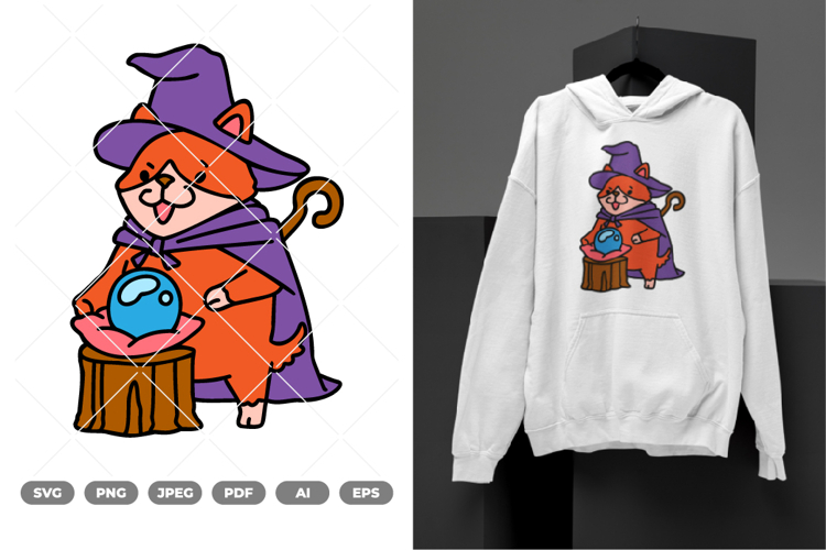 Witch Dog Colored SVG & Clipart