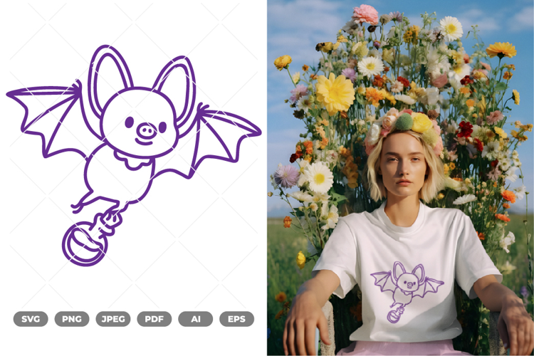 Kawaii Bat SVG & Clipart