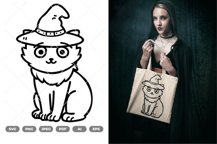 Cat Witch SVG & Clipart