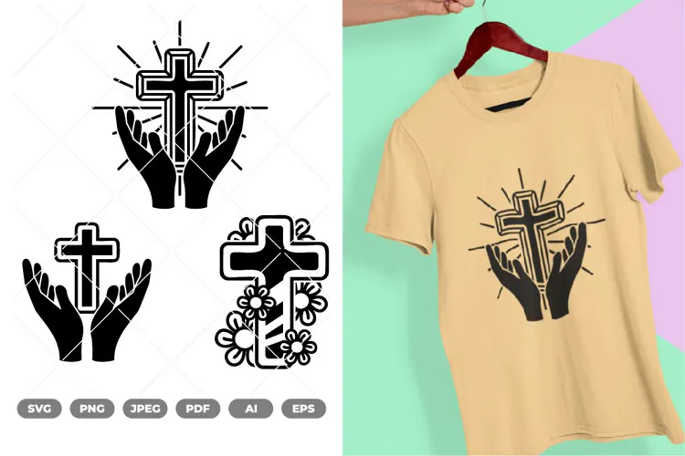 Cross and Hands SVG & Clipart