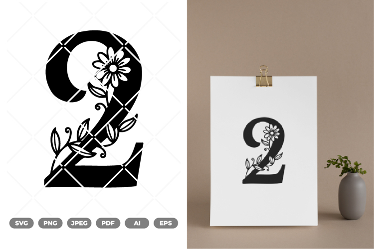 Floral Numeric SVG   Clipart