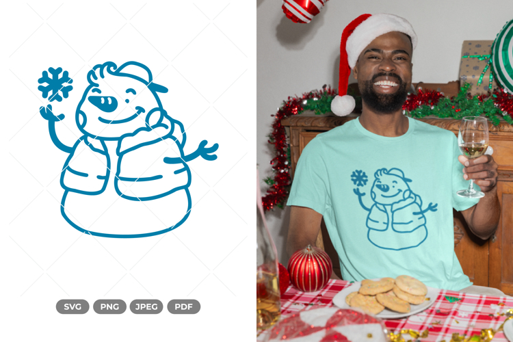 Cute Snowmen Doodle SVG and Clipart