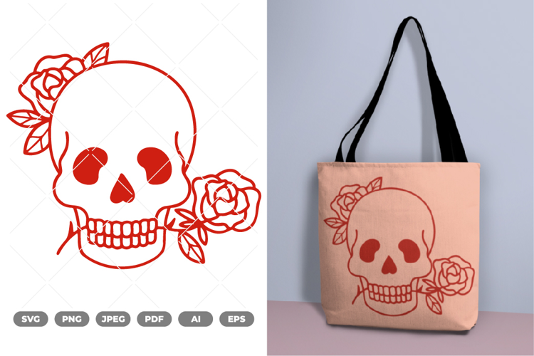 Skull and Rose SVG & Clipart