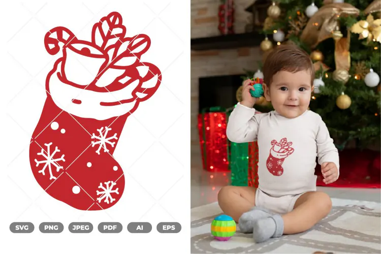 Christmas Stocking SVG & Clipart