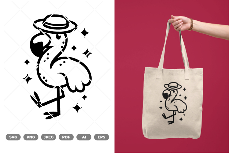 Holiday Flamingo SVG & Clipart example image 1