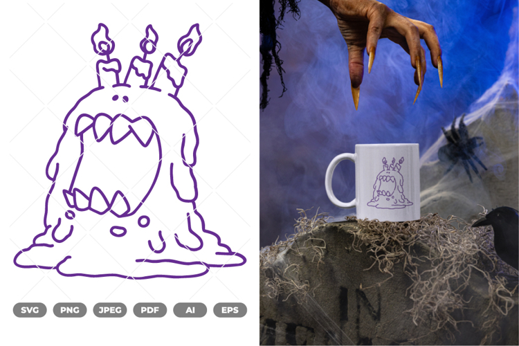 Candle Monster SVG & Clipart