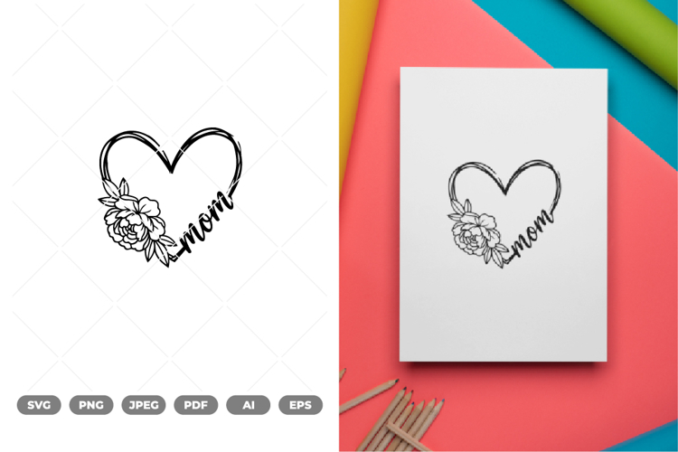 Mom Heart SVG & Clipart