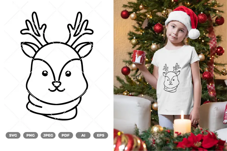Christmas Animal Head SVG & Clipart