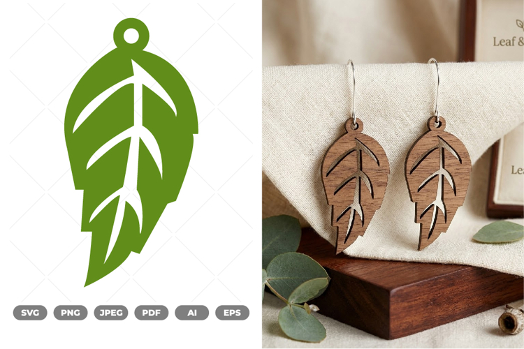 Leaf Earring SVG   Clipart