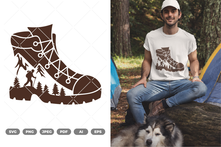 Camping Boots SVG   Clipart