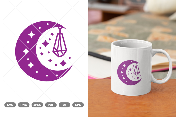 Crystal Moon SVG & Clipart