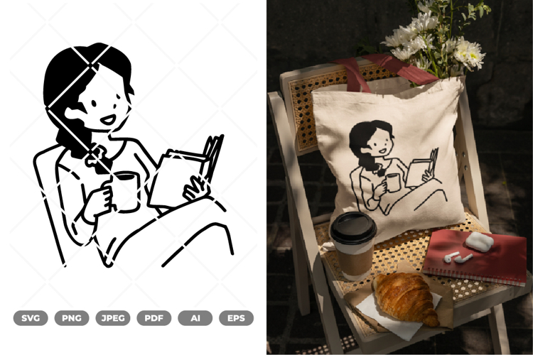 Book and Coffee SVG & Clipart