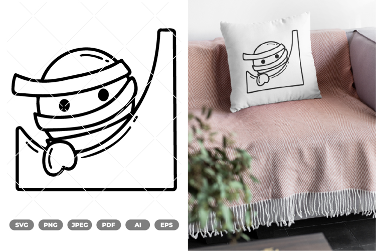Peeking Mummy SVG & Clipart