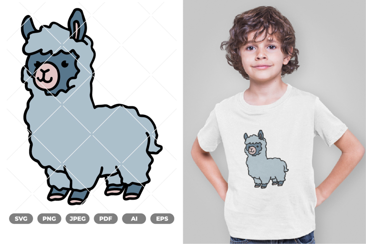 Cute Zoo Llama Colored SVG & Clipart