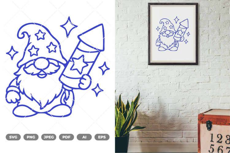 Fourth Of July Gnome SVG & Clipart