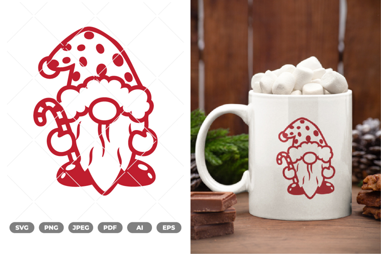 Kawaii Christmas Gnome SVG & Clipart