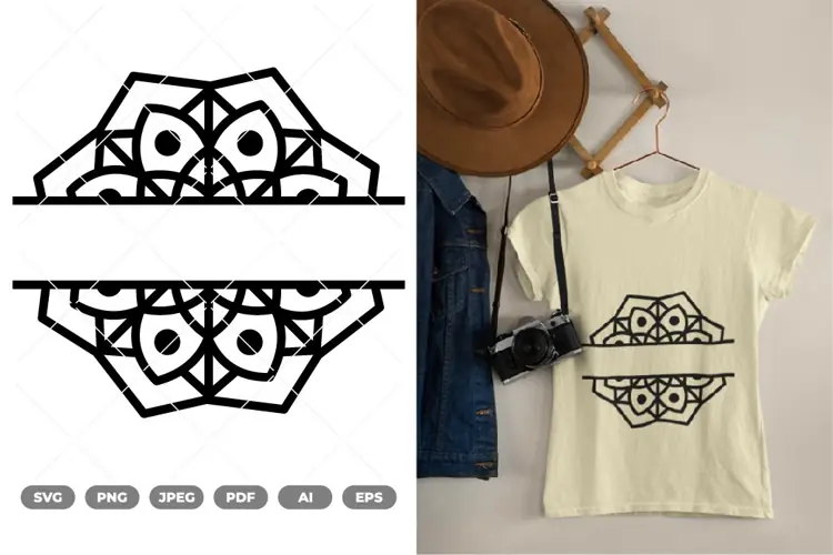 Mandala Split Border SVG & Clipart