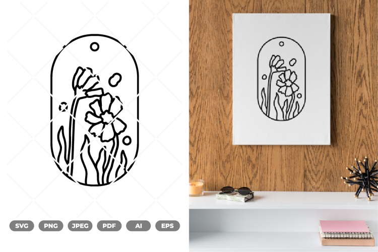 Flower Gift Tag SVG & Clipart