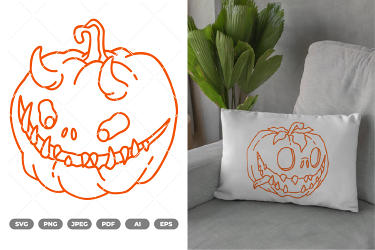 Monster Pumpkin SVG & Clipart