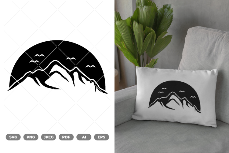 Mountain Scene SVG & Clipart