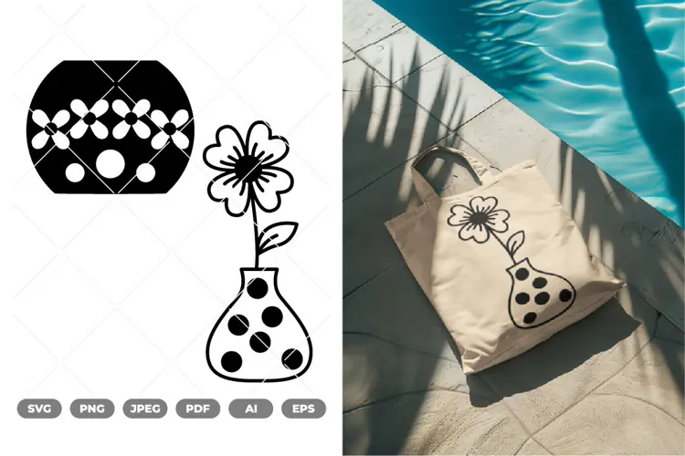 Flower vase SVG & Clipart