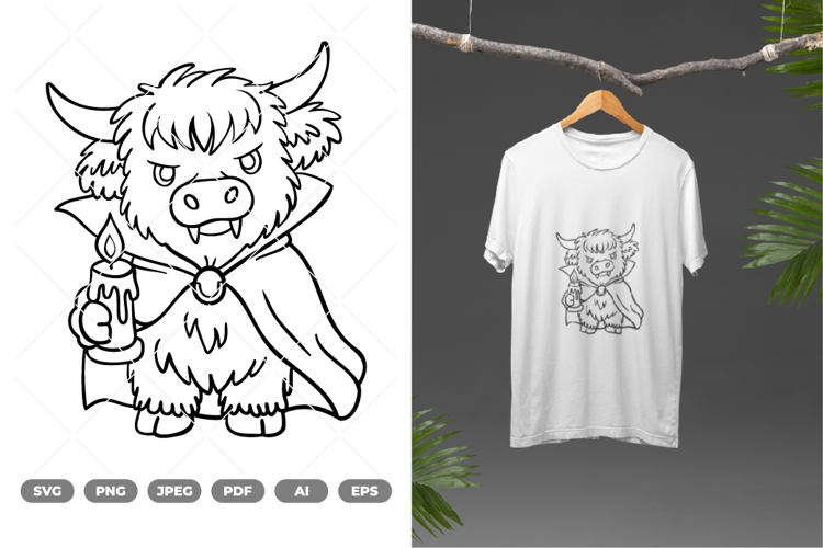 Highland Cow Halloween SVG & Clipart