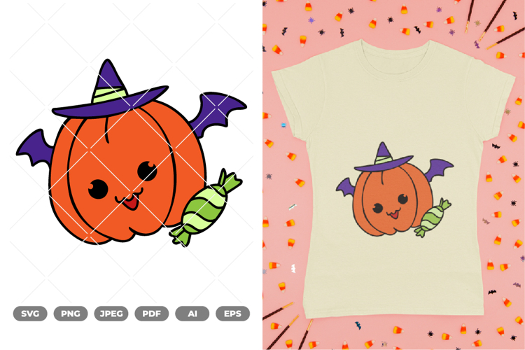 Cute Pumpkin Colored SVG & Clipart example image 1
