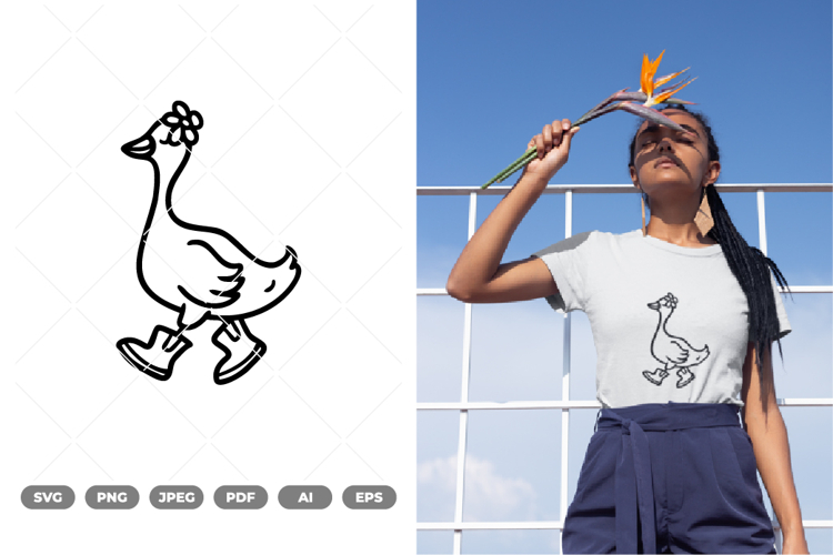 Spring Goose Doodle SVG   Clipart
