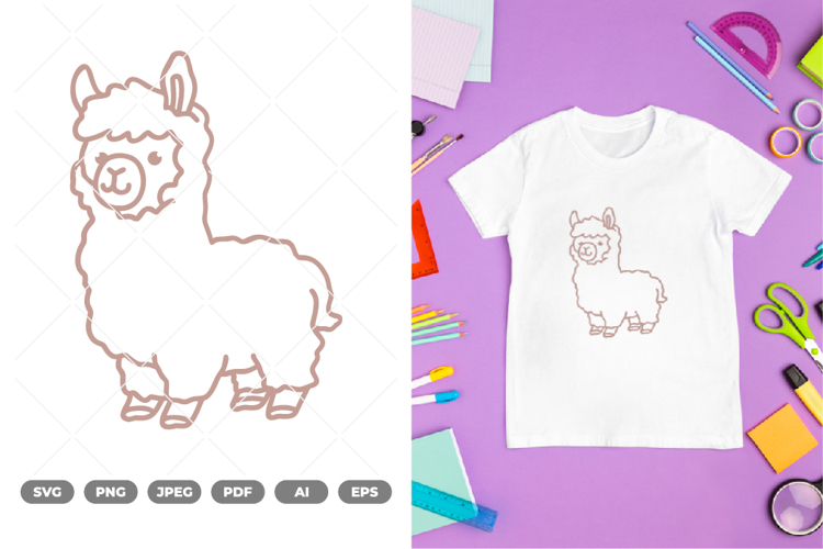 Cute Zoo Llama SVG & Clipart