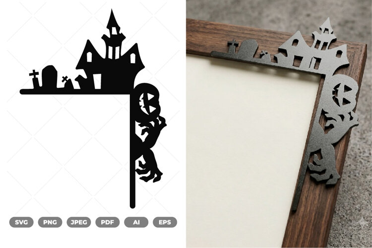 Halloween Door Corner SVG & Clipart example image 1