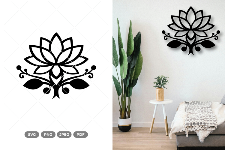 Lotus Wall Decor SVG & Clipart