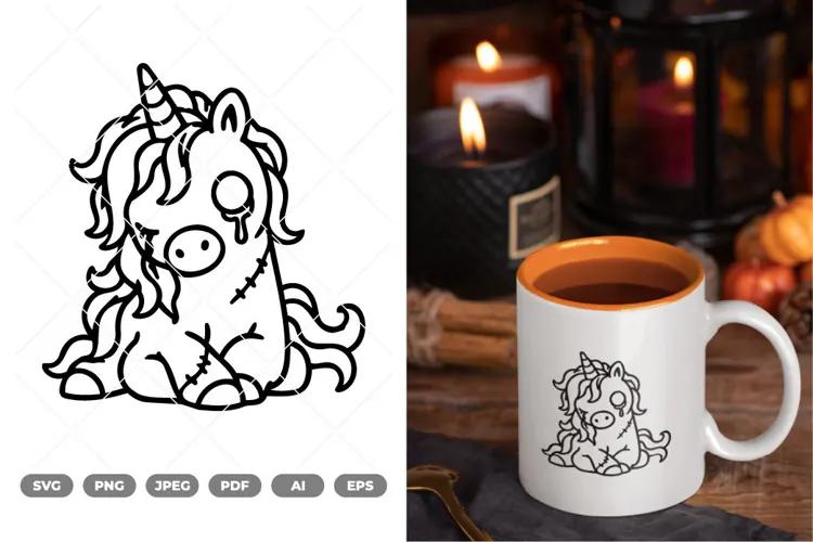 Zombie Unicorn SVG & Clipart