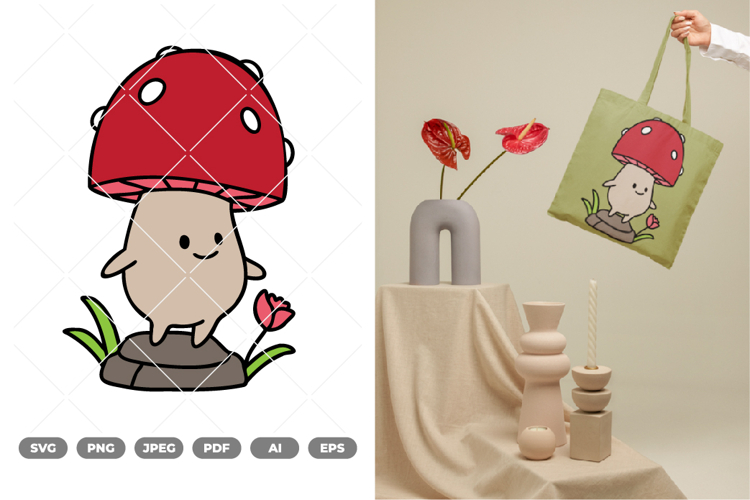 Cute Mushroom Colored SVG & Clipart example image 1