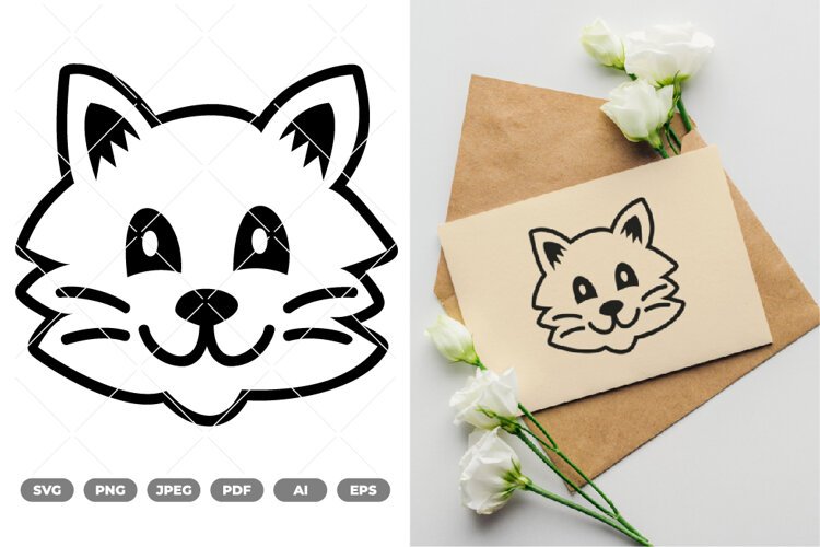 Smile Cat SVG & Clipart example image 1