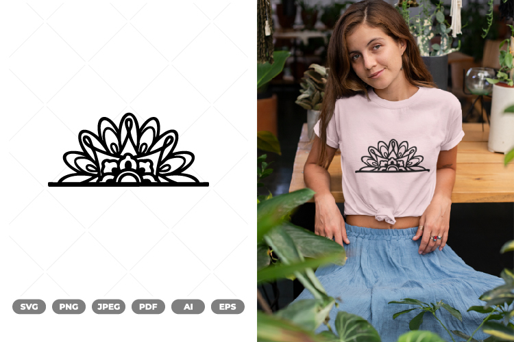 Half Mandala SVG   Clipart