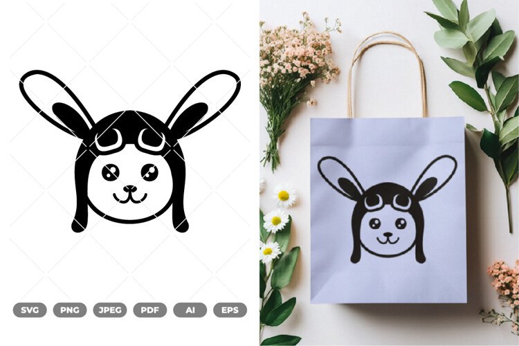 Bunny Pilot SVG & Clipart example image 1
